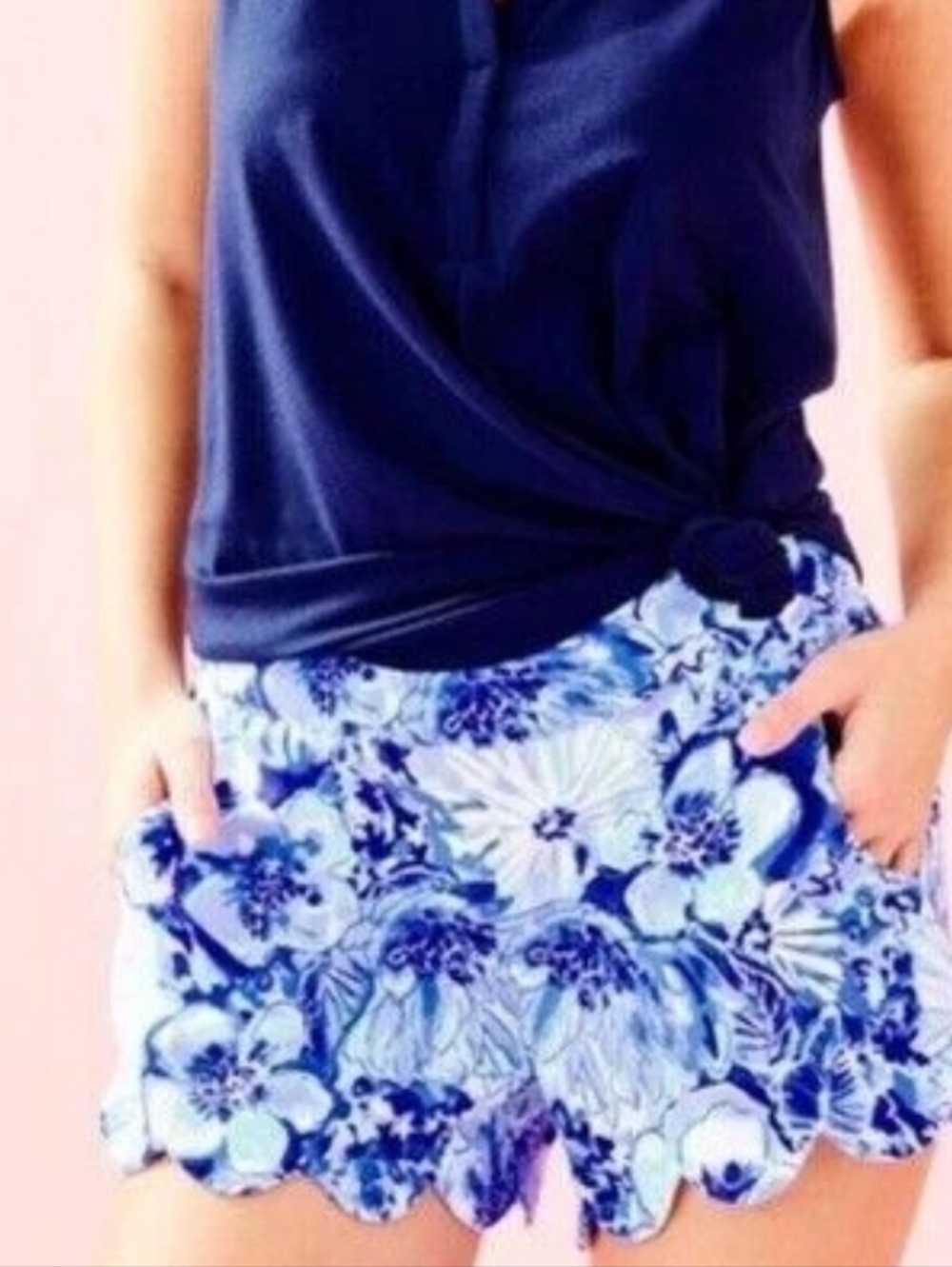 Lilly Pulitzer Sz Med Blue Print Shorts